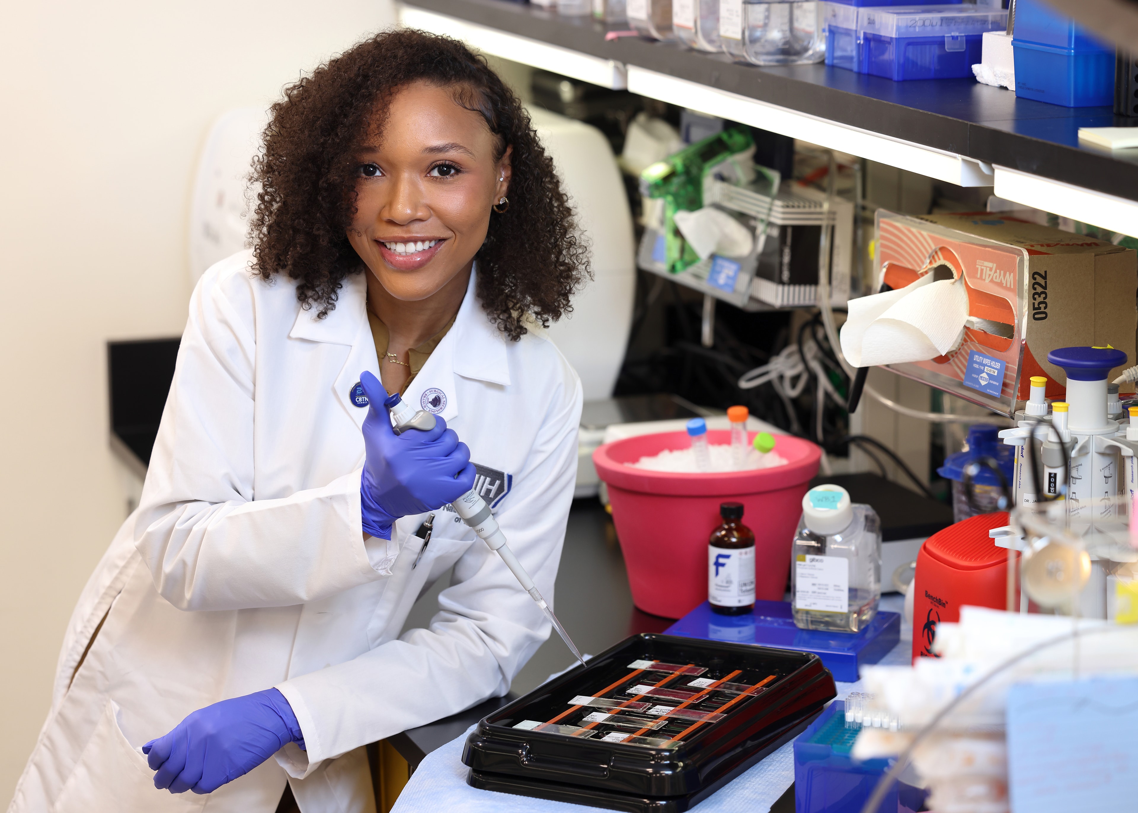 Dr. Mills in the laboratory